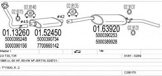 MTS C280170006726 Exhaust System